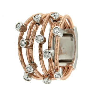 NASTIA, anillo de plata extravagante con circonitas - Roman Joyero