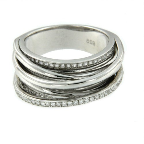 MARINA, anillo elegante de plata con circonitas