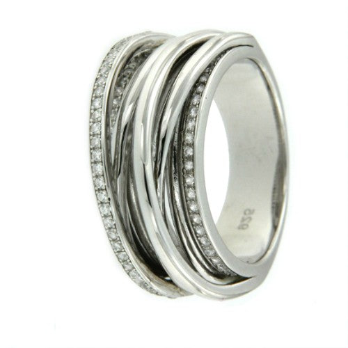 MARINA, anillo elegante de plata con circonitas