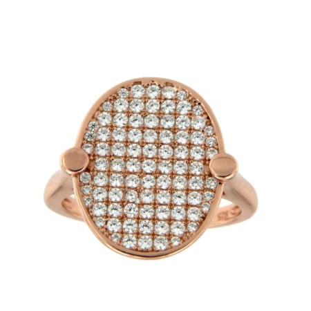 SERGEY, anillo de plata ovalado con circonitas