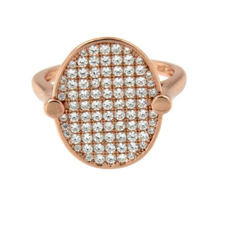 SERGEY, anillo de plata ovalado con circonitas