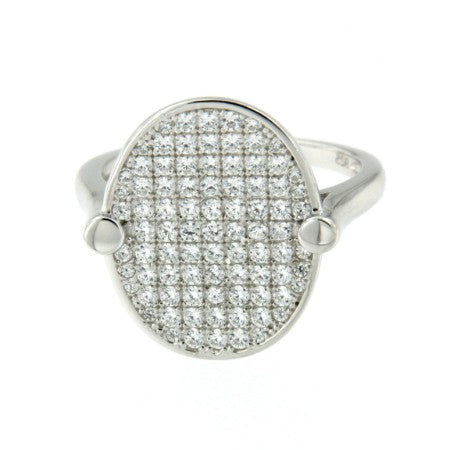 SERGEY, anillo de plata ovalado con circonitas