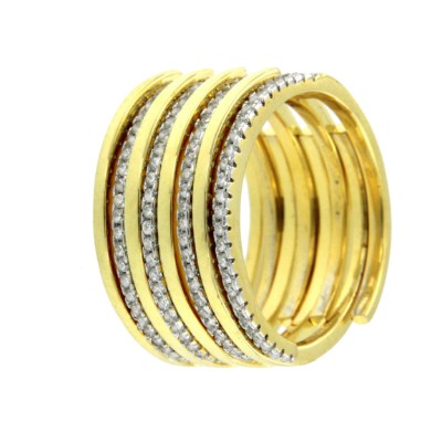 ALEXANDR, anillo de plata ancho con circonitas