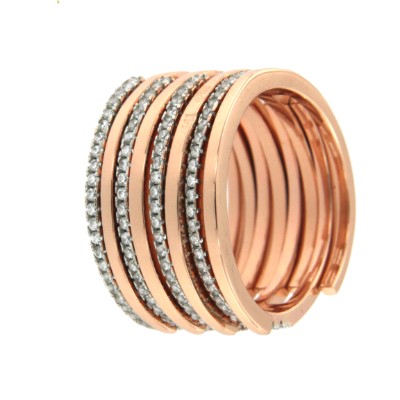 ALEXANDR, anillo de plata ancho con circonitas