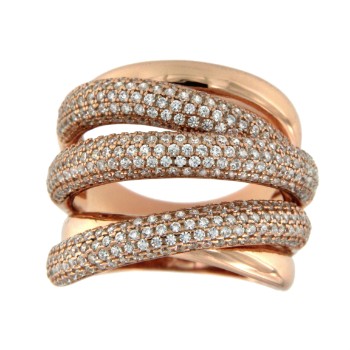 SASHA, anillo ancho de plata con circonitas