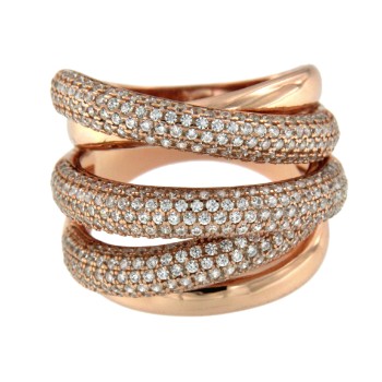 SASHA, anillo ancho de plata con circonitas