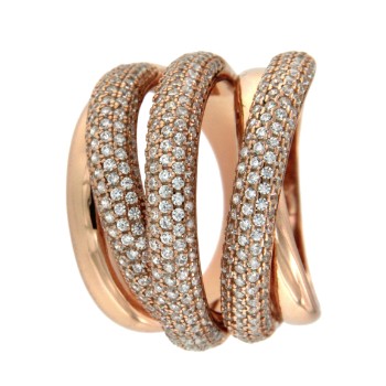 SASHA, anillo ancho de plata con circonitas