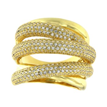 SASHA, anillo ancho de plata con circonitas