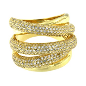 SASHA, anillo ancho de plata con circonitas