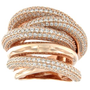 ALEXEY, anillo extra ancho de plata con circonitas