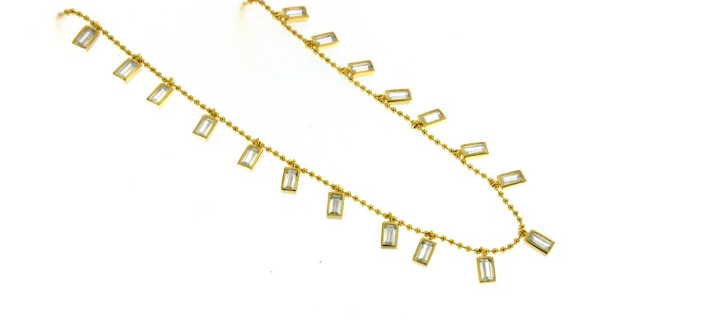 LIOSHA, gargantilla de plata con circonitas en baguette