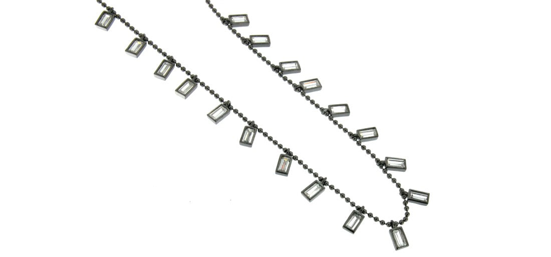 LIOSHA, gargantilla de plata con circonitas en baguette