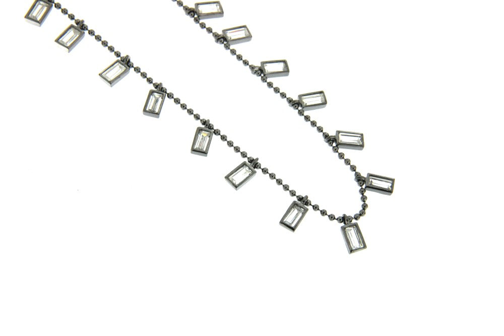 LIOSHA, gargantilla de plata con circonitas en baguette