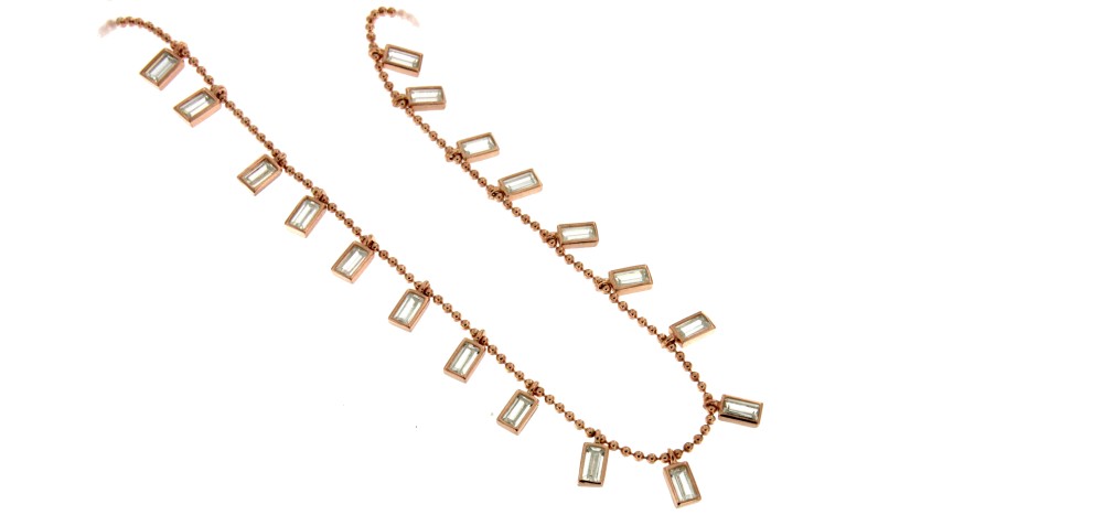 LIOSHA, gargantilla de plata con circonitas en baguette