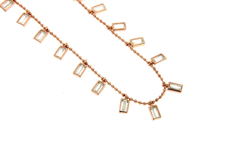 LIOSHA, gargantilla de plata con circonitas en baguette