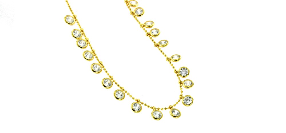 ANDREY, gargantilla de plata con bolitas y circonitas