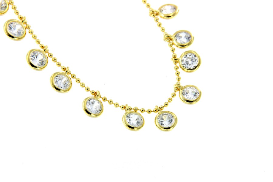 ANDREY, gargantilla de plata con bolitas y circonitas