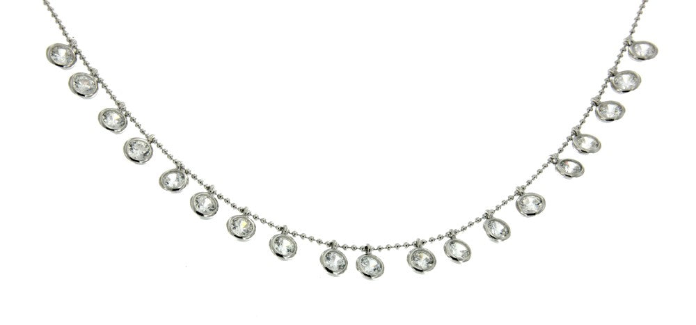 ANDREY, gargantilla de plata con bolitas y circonitas