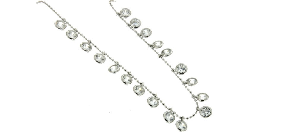 ANDREY, gargantilla de plata con bolitas y circonitas