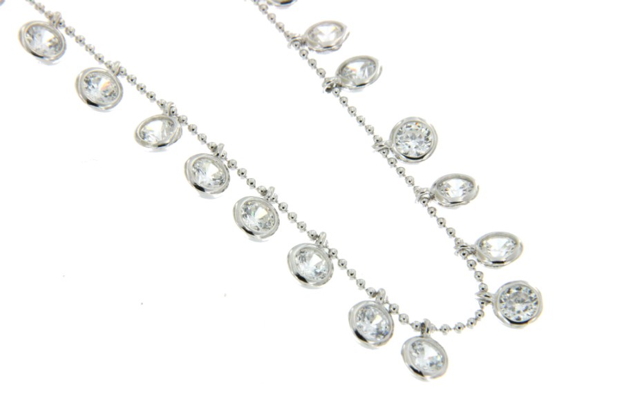 ANDREY, gargantilla de plata con bolitas y circonitas