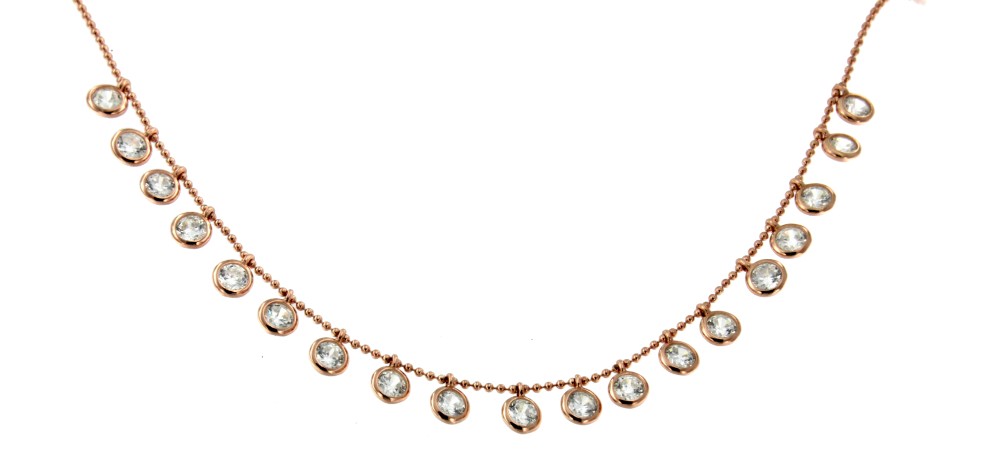 ANDREY, gargantilla de plata con bolitas y circonitas