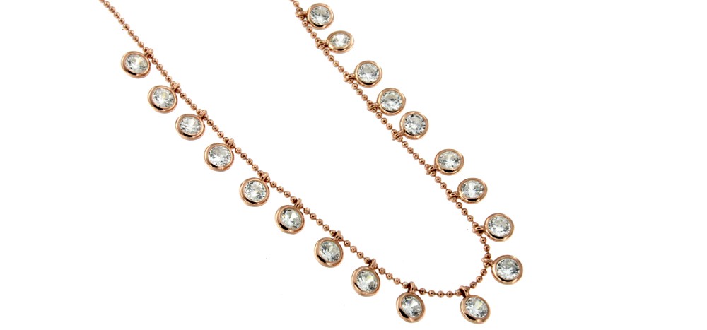 ANDREY, gargantilla de plata con bolitas y circonitas