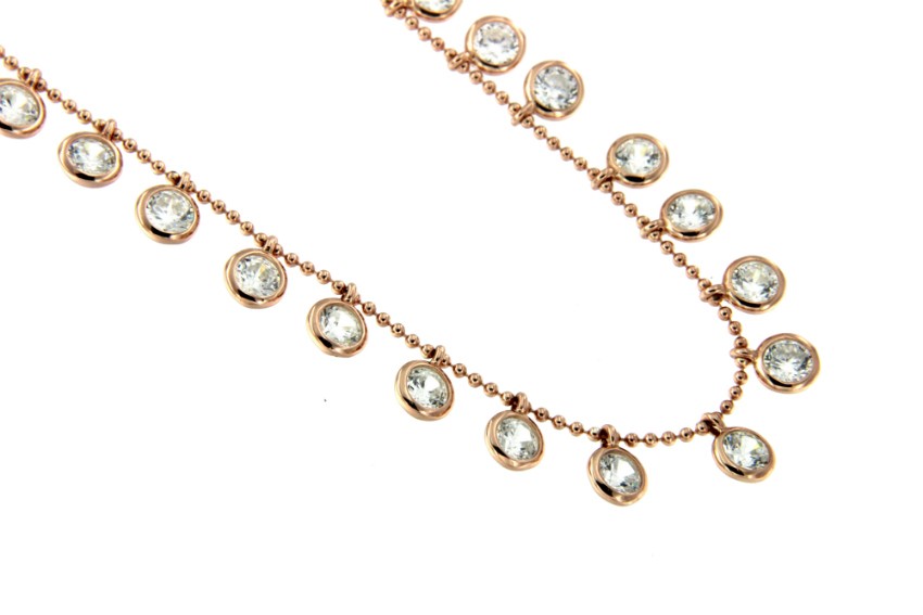 ANDREY, gargantilla de plata con bolitas y circonitas