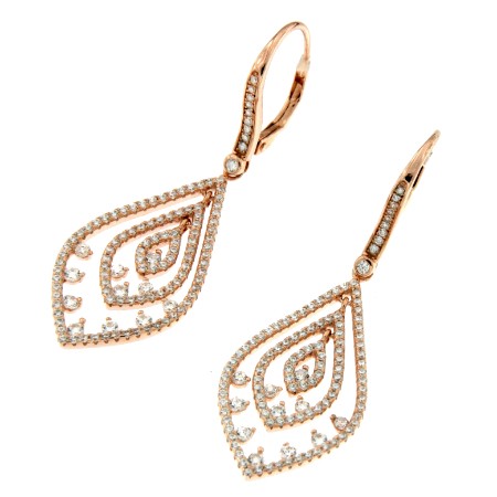 KOLIA, pendientes de plata para novia con circonitas - Roman Joyero