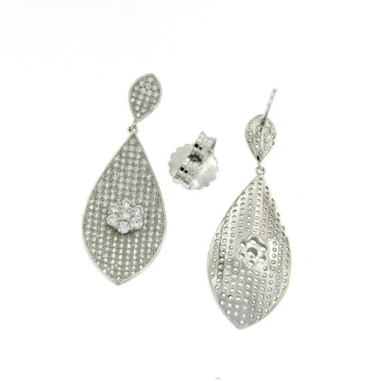 YURI, pendientes largos para fiesta de plata y circonitas - Roman Joyero