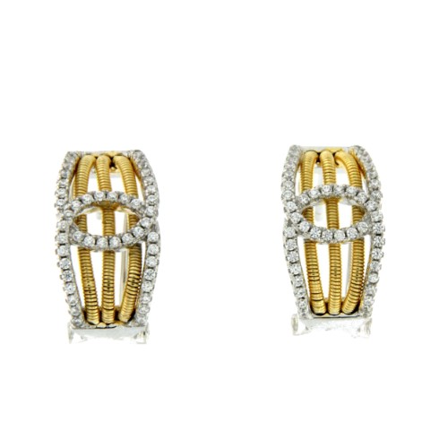 ANIELKA, pendientes cortos de plata con circonitas