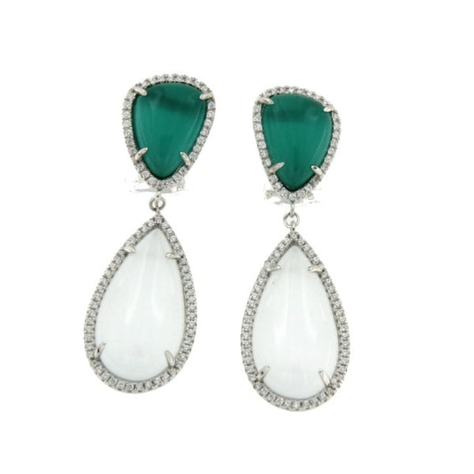 ALEKSI, pendientes de plata con piedras y circonitas - Roman Joyero