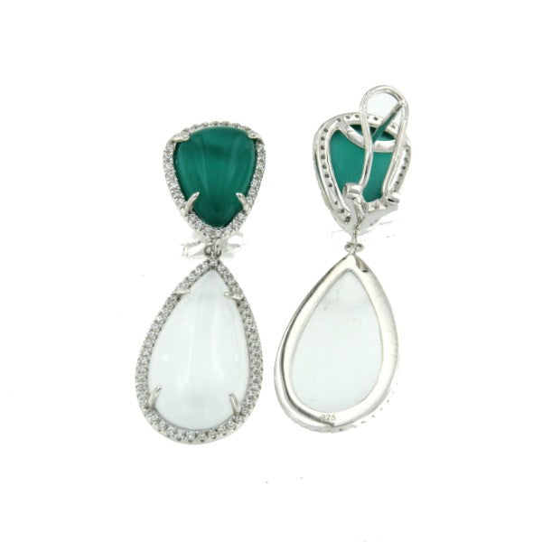 ALEKSI, pendientes de plata con piedras y circonitas - Roman Joyero