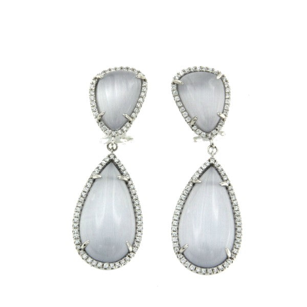 BARAN, pendientes de plata con piedras y circonitas - Roman Joyero