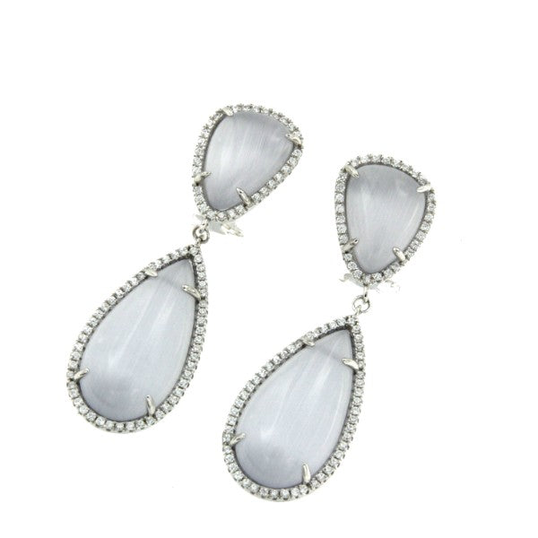 BARAN, pendientes de plata con piedras y circonitas - Roman Joyero