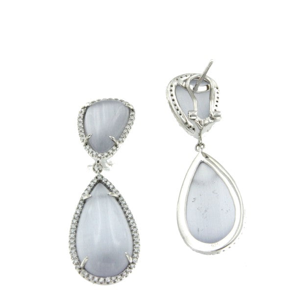 BARAN, pendientes de plata con piedras y circonitas - Roman Joyero