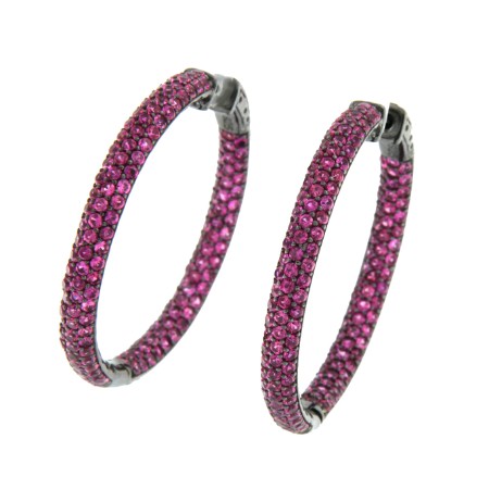 ANDRUSHA, argollas en plata con circonitas de colores