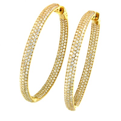 HEDEON, argollas grandes de plata con circonitas