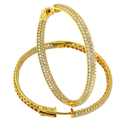 HEDEON, argollas grandes de plata con circonitas