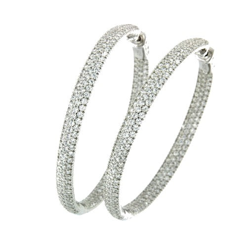 HEDEON, argollas grandes de plata con circonitas