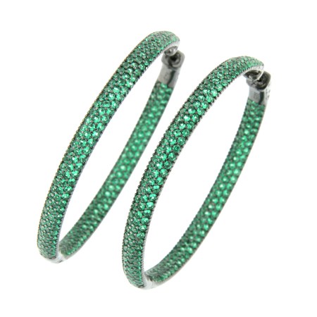 GOSHA, argollas grandes de plata con circonitas de colores