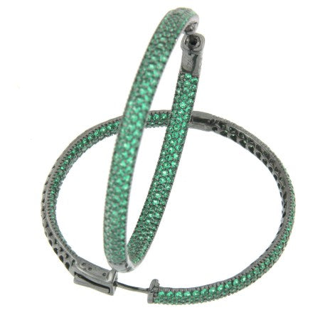 GOSHA, argollas grandes de plata con circonitas de colores