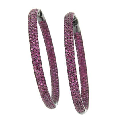 GOSHA, argollas grandes de plata con circonitas de colores