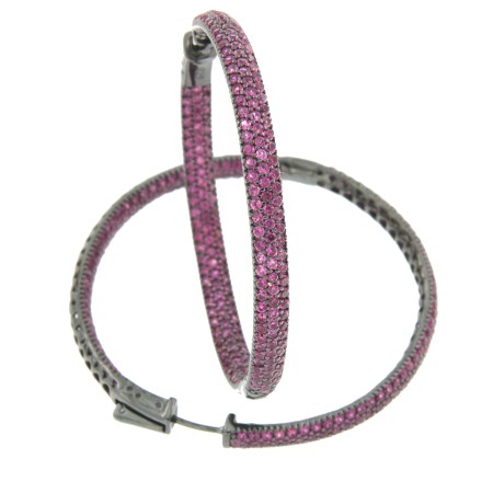 GOSHA, argollas grandes de plata con circonitas de colores