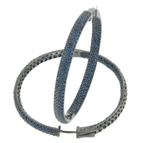 GOSHA, argollas grandes de plata con circonitas de colores