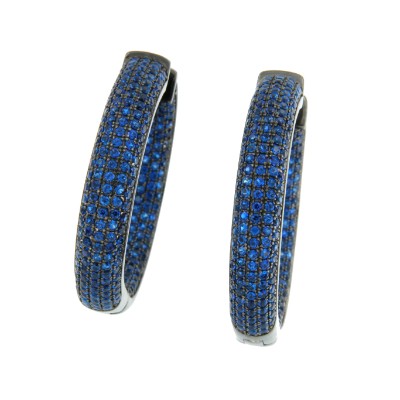 EDIK, aros de plata gruesos con circonitas de colores