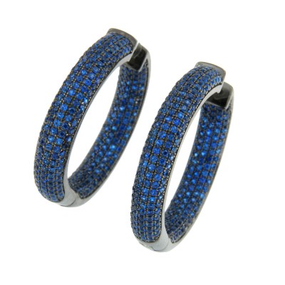 EDIK, aros de plata gruesos con circonitas de colores