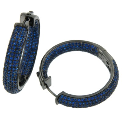 EDIK, aros de plata gruesos con circonitas de colores