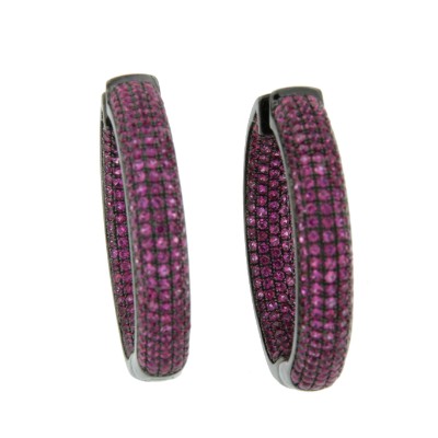 EDIK, aros de plata gruesos con circonitas de colores