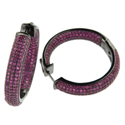 EDIK, aros de plata gruesos con circonitas de colores