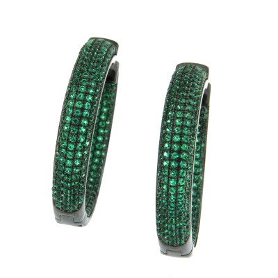 EDIK, aros de plata gruesos con circonitas de colores